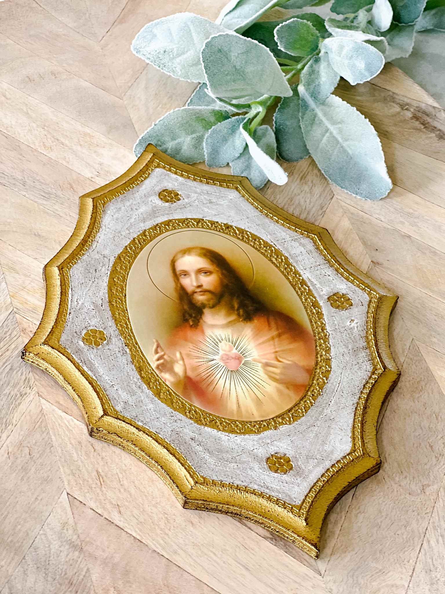 Sacred Heart of Jesus Florentine Plaque - Religious Wall Decor for Home, Church & Prayer Room - Perfect for Catholic Gifts & Devotional Spaces
