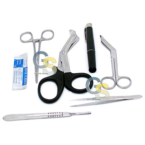 6 PCS First Aid Response Kit with 5 Scalpel Handle Blade #21 - Emergency Medical Supplies for Home, Office, Camping & Travel - GSI Brand