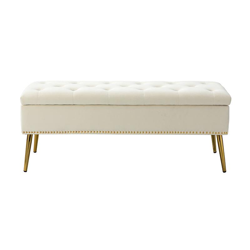 Lenore Upholstered Storage Bench with Cushion Seat - Modern Upholstered Ottoman for Bedroom, Living Room & Entryway - Multi-Functional Storage Furniture for Home Organization
