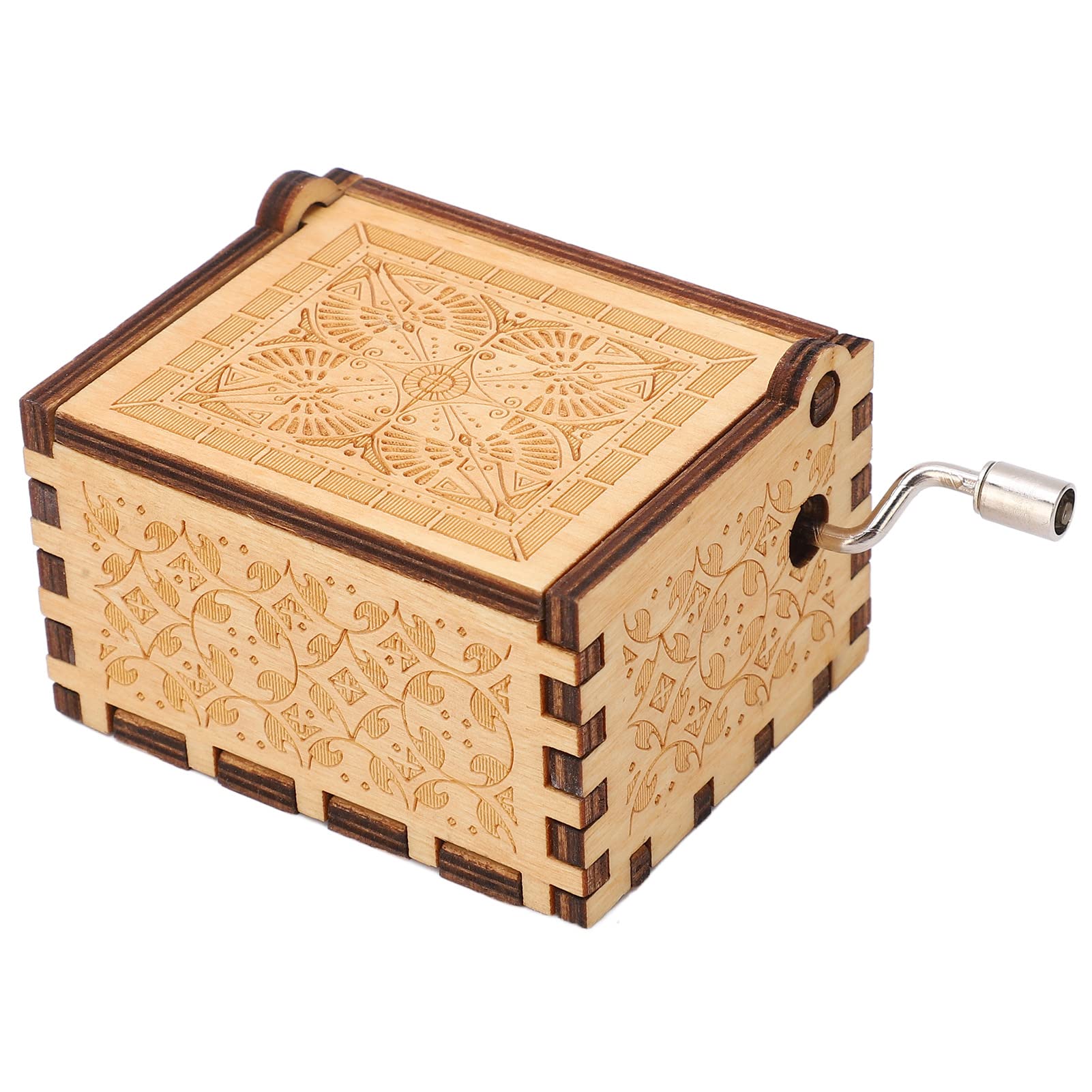 Vintage Wooden Music Box - Handcrafted Retro Wood Music Box with Precise Movement, Perfect for Cars, Home Decor & Gift Giving
