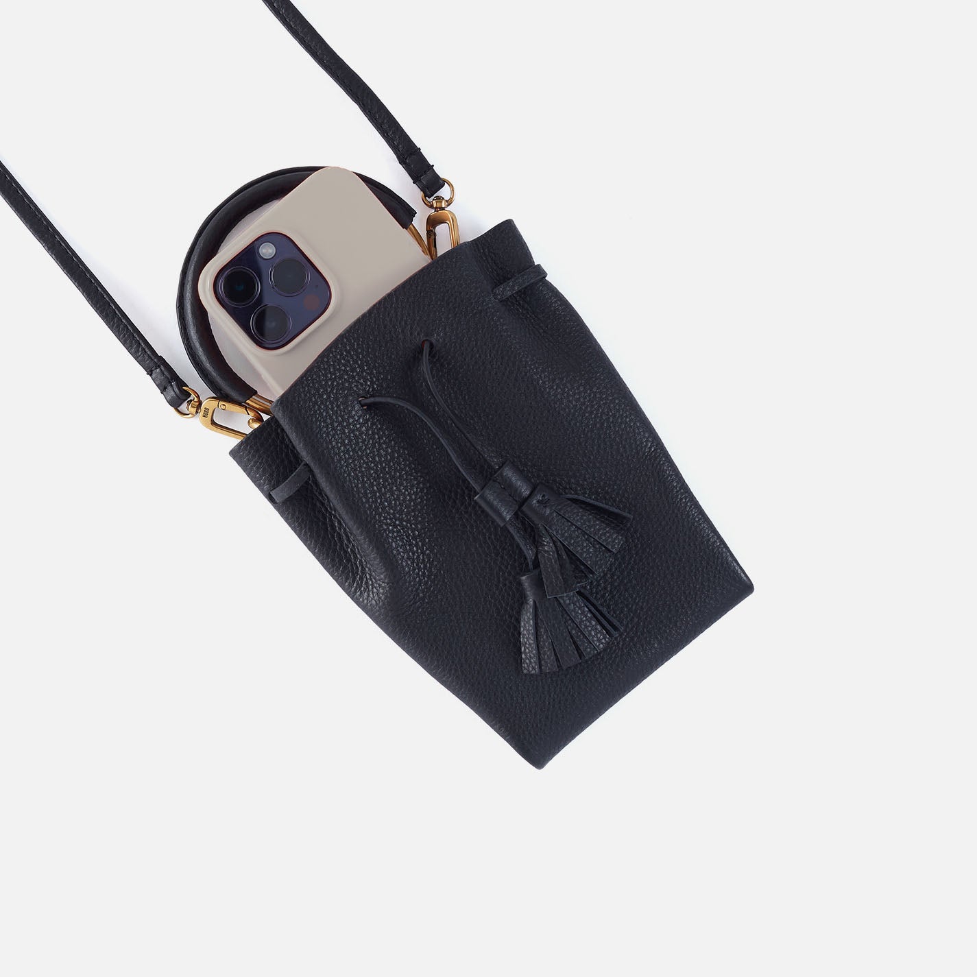 Eden Phone Crossbody Bag in Pebbled Leather - Stylish & Durable Black Leather Purse for Women - Perfect for Everyday Use, Travel & Shopping