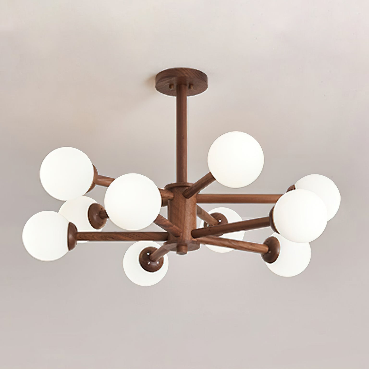 Modern Wooden Molecular Ceiling Light Fixture - Handcrafted Geometric Pendant Lamp for Living Room, Bedroom & Dining Room - Eco-Friendly Home Decor Lighting