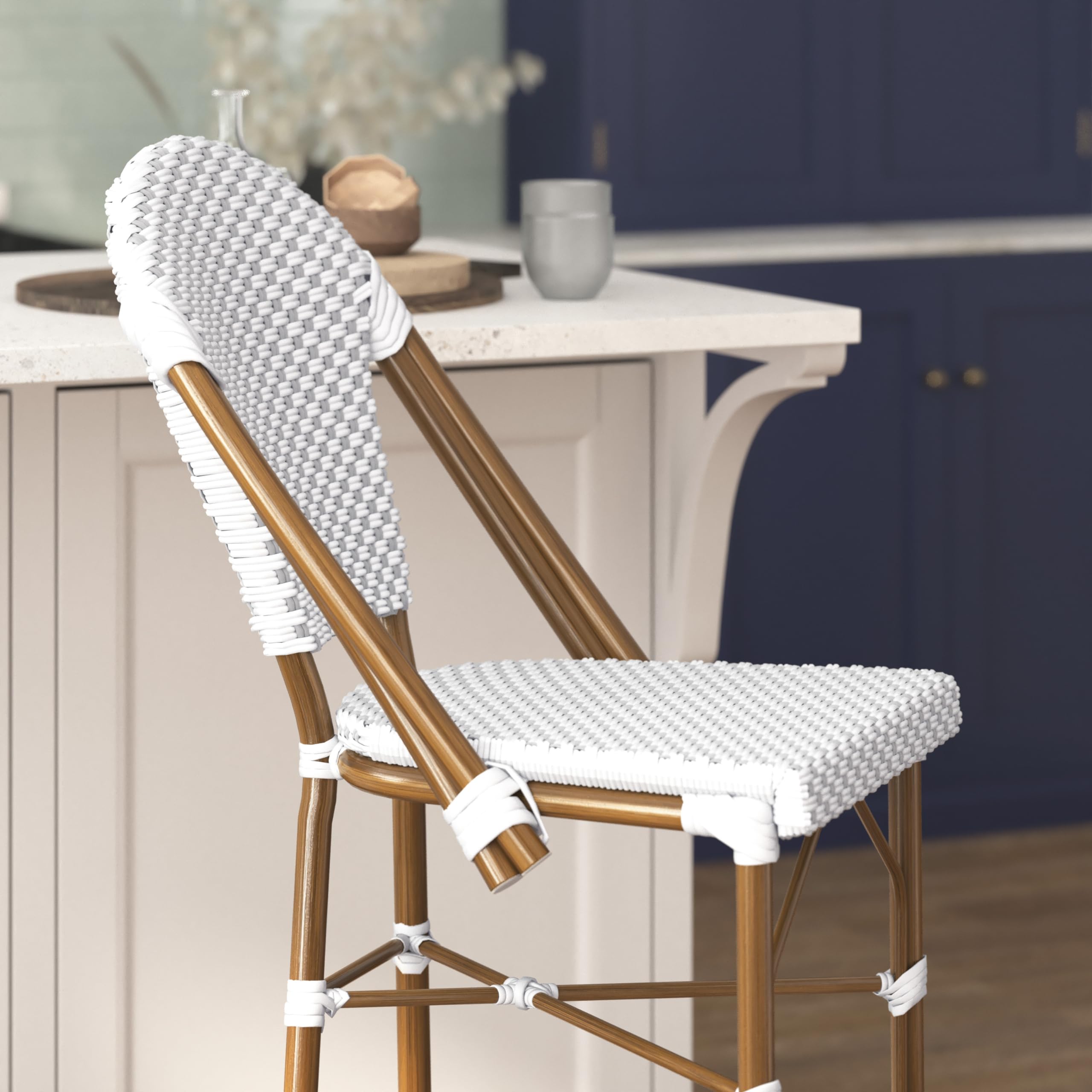 Flash Furniture Lourdes Commercial Grade Bistro Bar Stools, Set of 2 - 30