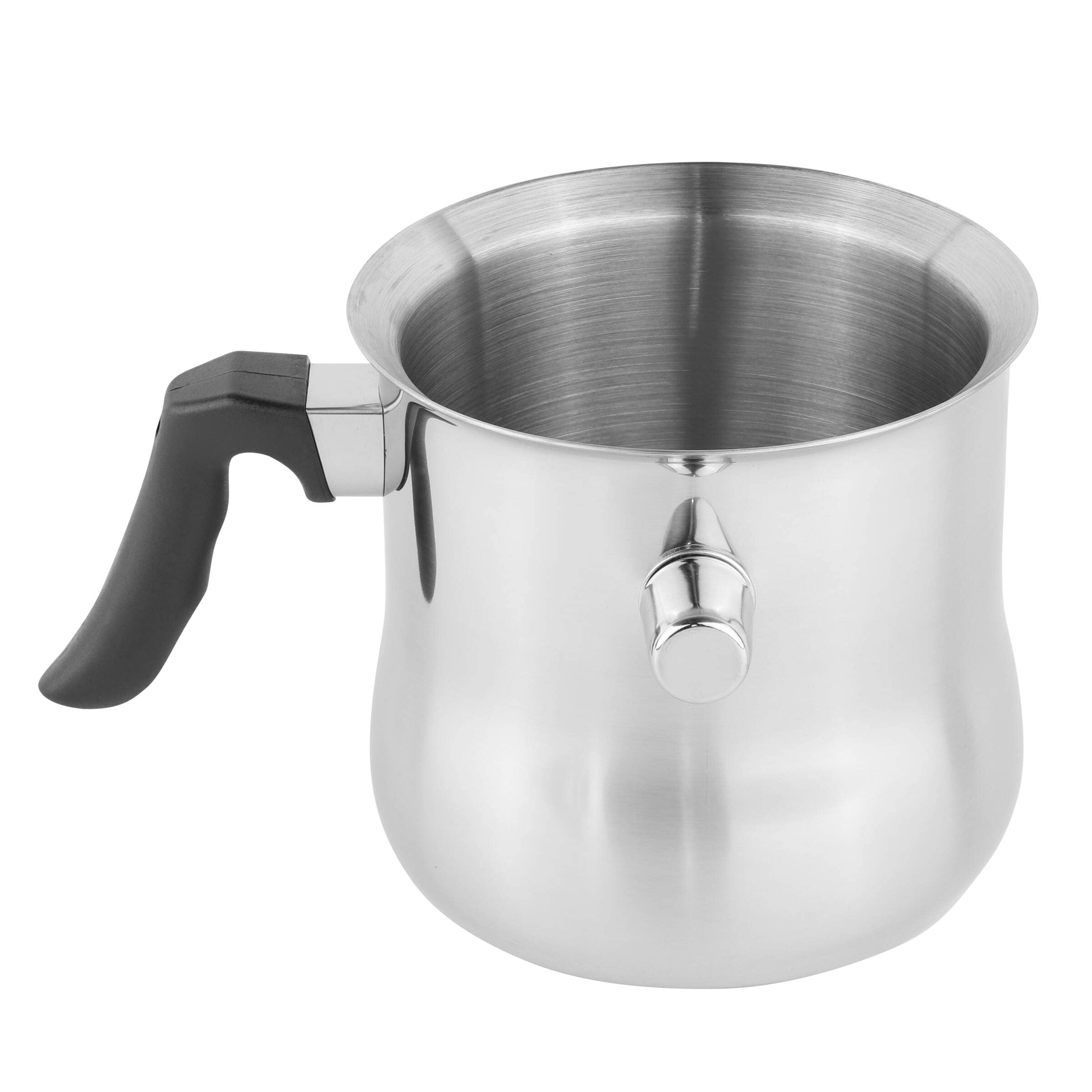 Premium Stainless Steel Milk Pan with Aluminum Core - Perfect for Boiling Milk, Heating Baby Formula & Making Hot Chocolate - Durable & Even Heat Distribution for Home & Commercial Kitchens