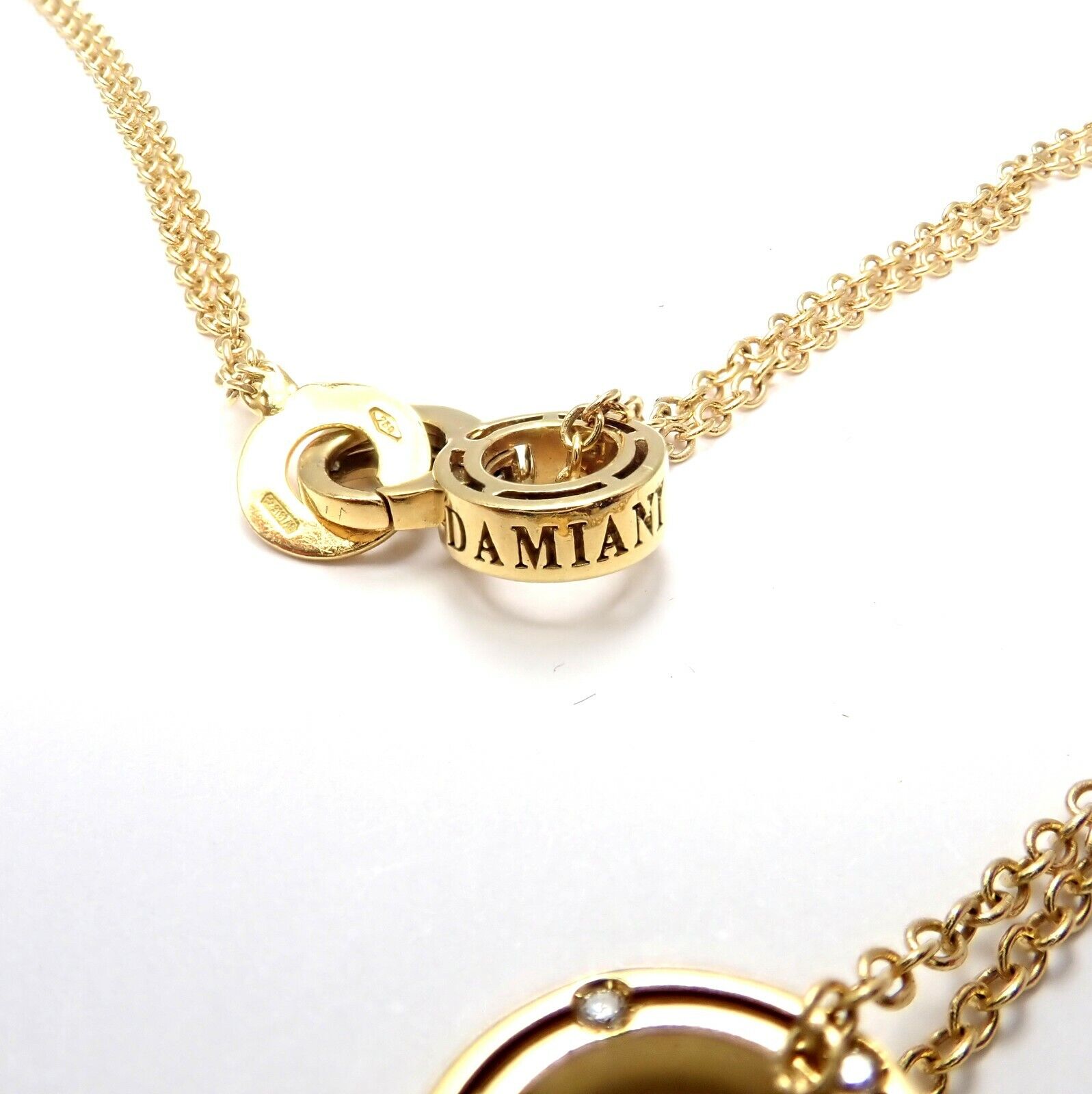 Authentic Damiani 18k Yellow Gold Diamond 7-Station Drop Necklace - Luxury Jewelry Gift for Women, Elegant Party & Evening Wear