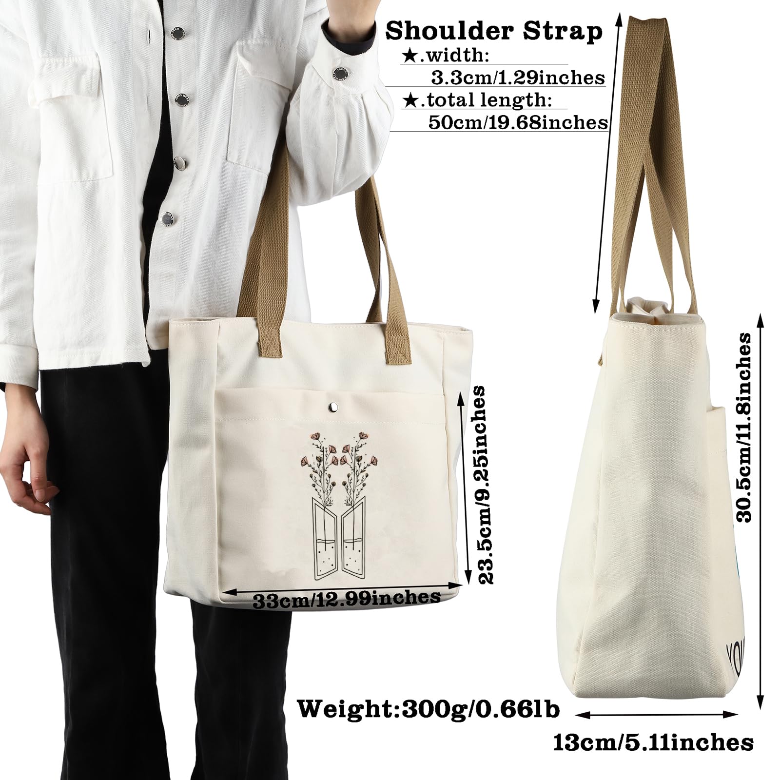 BTS Kpop Merchandise Flower Tote Bag - K-Pop Army Gift for Korean Music Lovers - Perfect for Concerts, Shopping & Daily Use