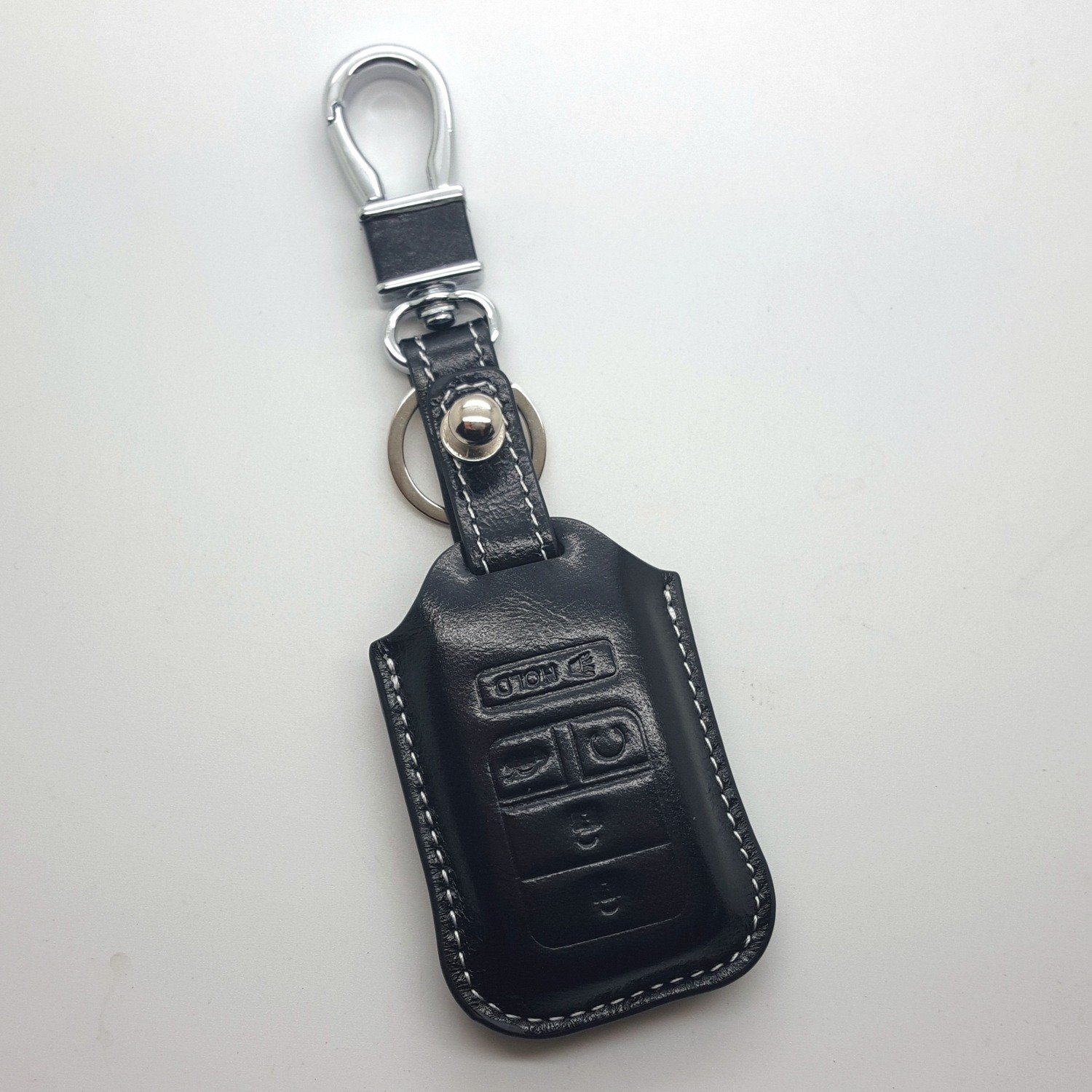 Premium Genuine Leather Key Fob Cover for Honda Civic 2016-2019, Accord 2017-2019 & Pilot - Durable Car Key Holder Case with Perfect Fit - Ideal for Daily Use, Travel & Key Protection