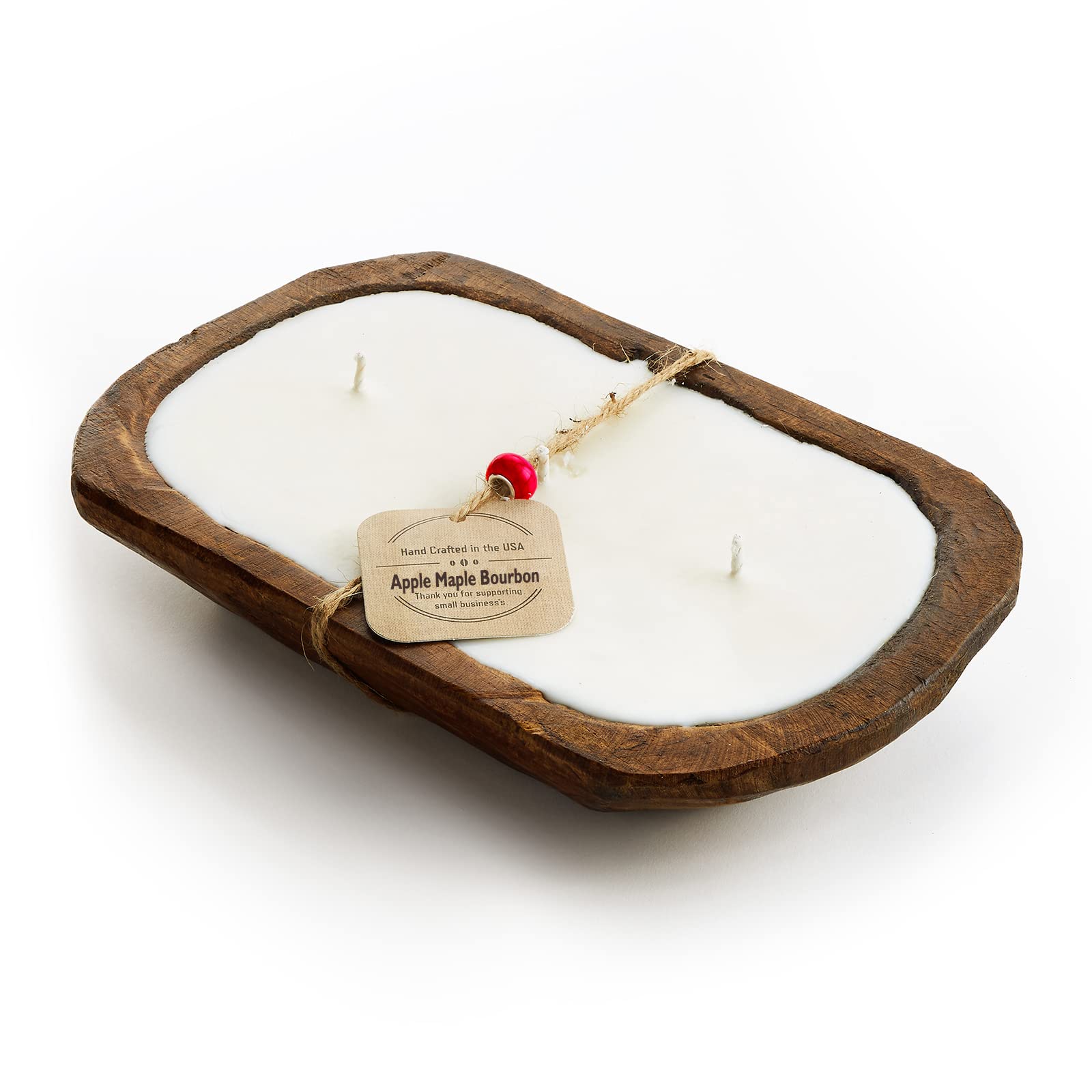 Apple Maple Bourbon Soy Candle - 3 Wick Essential Oil Wax Melts, 20oz All-Natural Rustic Farmhouse Decor | Odor Eliminator & Relaxing Gift for Women & Men | Perfect for Home, Office, Spa & Romantic Ambiance