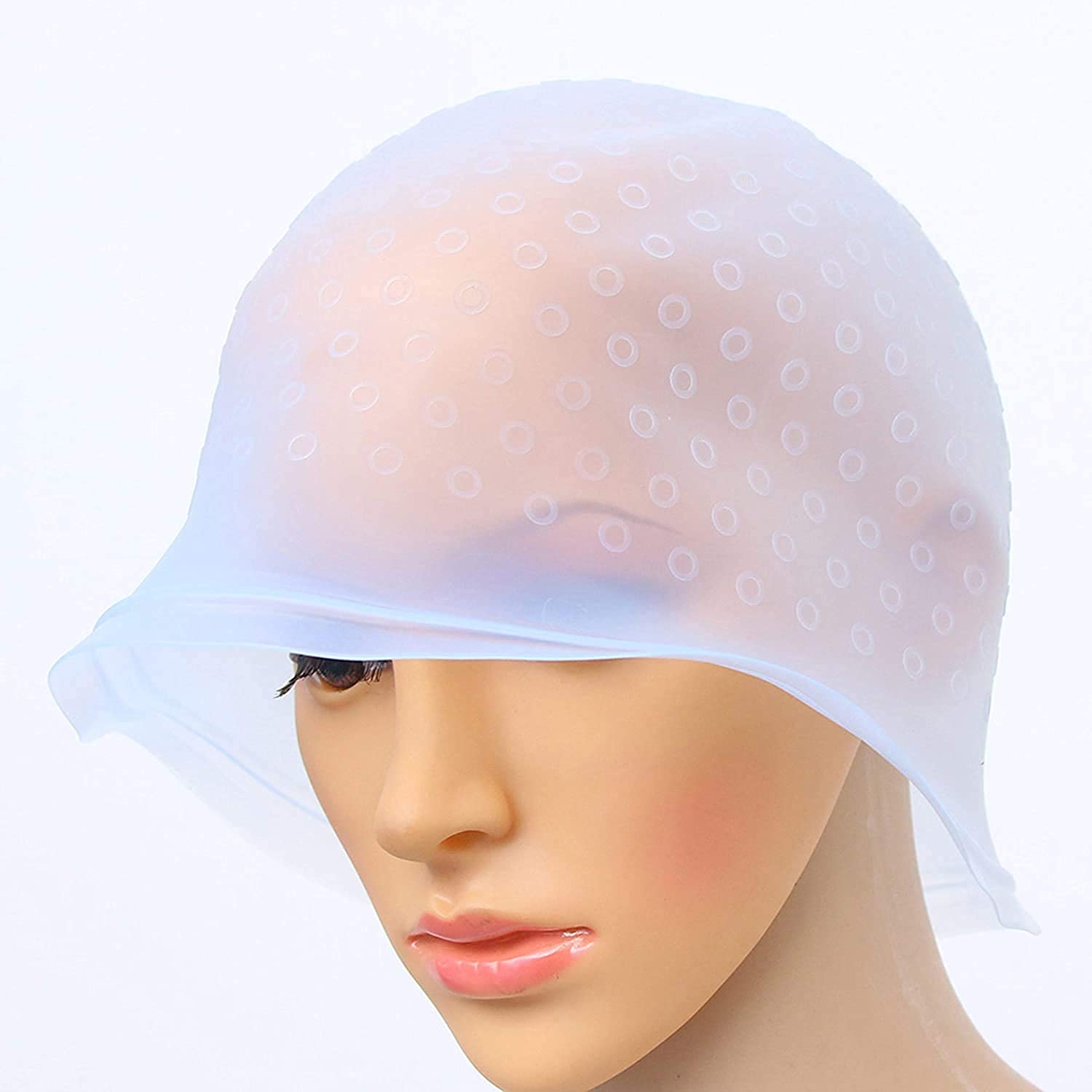 TWIREY Silicone Highlight Cap for Hair Coloring - Dye Cap with Metal Hook - Perfect for Salon, Home Hair Dye & DIY Hair Styling