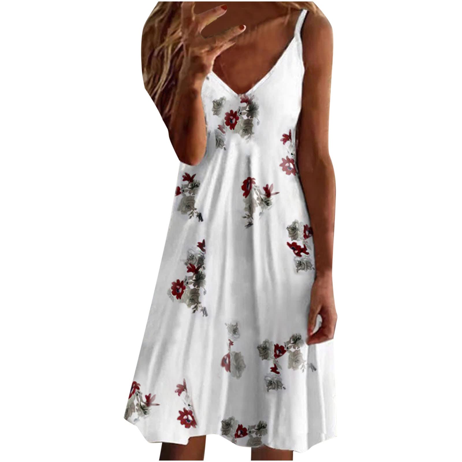 Women's Summer Dresses 2023 - Floral Print Sleeveless V-Neck Mini & Maxi Casual Dresses with Pockets | Beach Vacation, Party Wear & Everyday Outfits