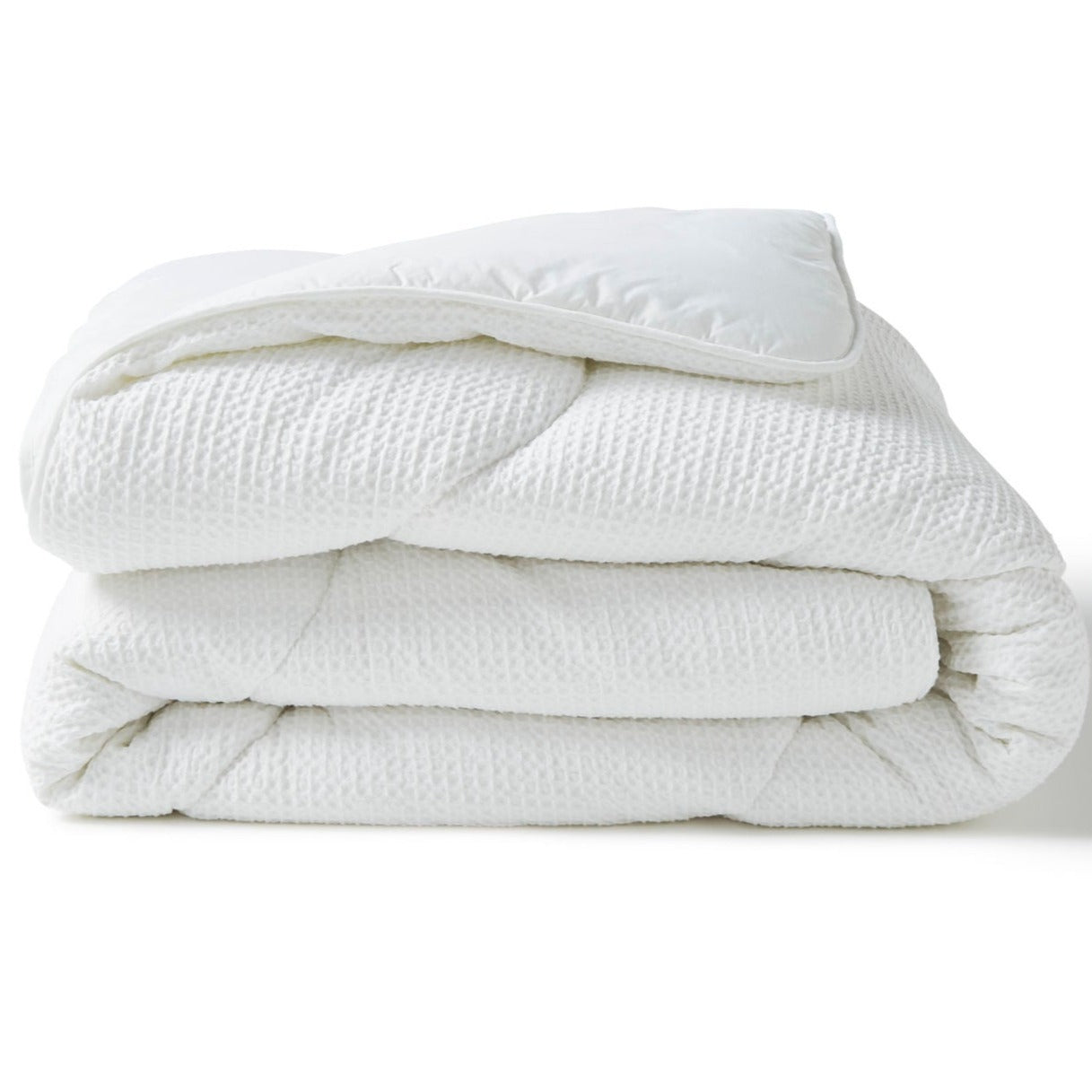 Night Lark Cotton Waffle Coverless Duvet - Breathable All-Season White Comforter for Bedroom, Guest Room & Dorm | Soft & Lightweight Bedding Set