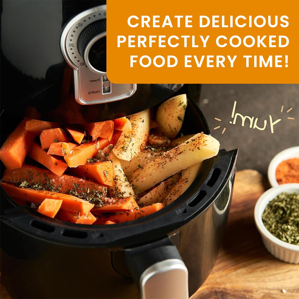 HASTHIP® Magnetic Air Fryer Cooking Times Guide - Color-Coded Kitchen Cheat Sheets with Comprehensive Timing Charts & Recipe Booklet for Oven, Air Fryer & Kitchen Appliances | Perfect for Meal Prep, Quick Cooking & Healthy Eating