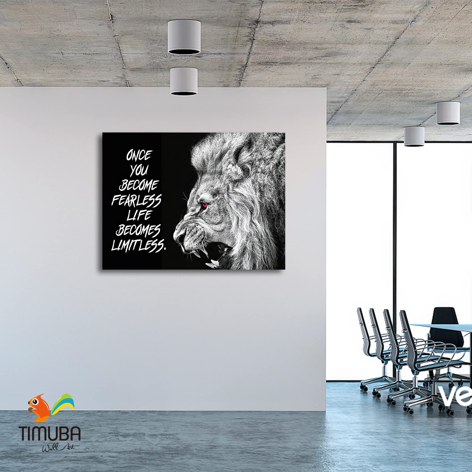 Inspirational Canvas Wall Art - Motivational Lion Quote Framed Painting for Home & Office Decor (32x48 Inches) - Perfect for Living Room, Bedroom, Study or Workspace