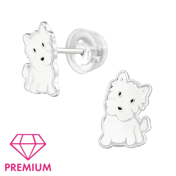 Sterling Silver Dog Stud Earrings for Kids - Cute Puppy Jewelry for Girls & Boys - Perfect for Birthdays, Gifts & Everyday Wear