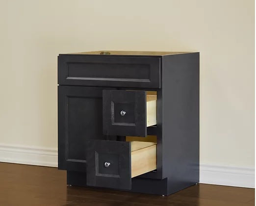 Modern 30-Inch Bathroom Vanity with Quartz Countertop - 3 Color Options & Right Side Drawers - Perfect for Small Bathrooms & Powder Rooms