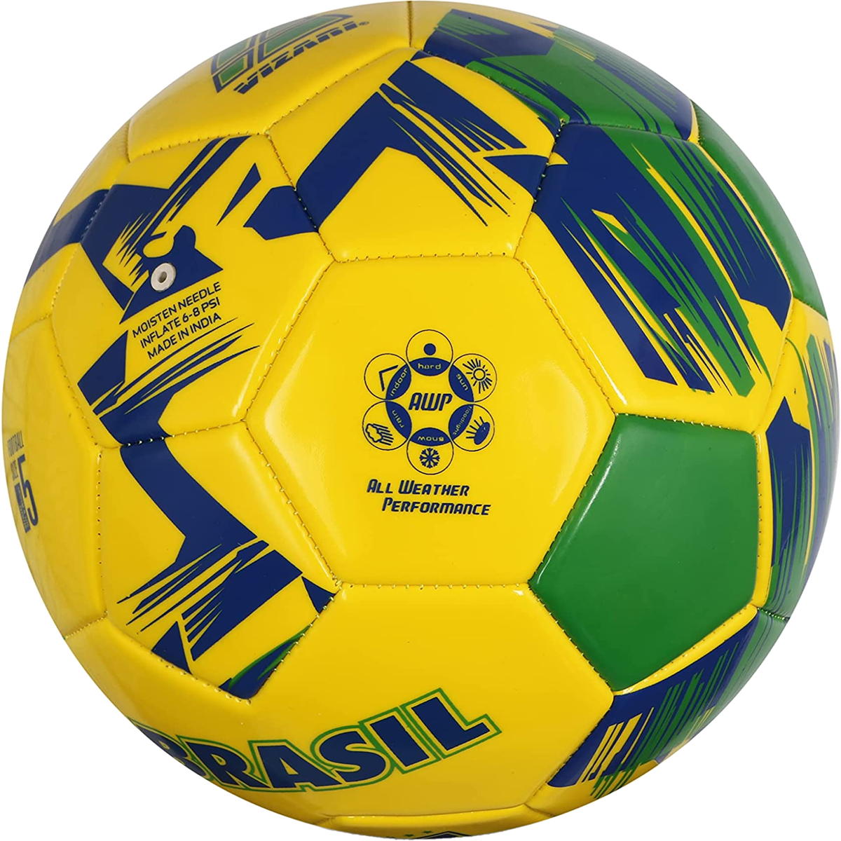 Brazil Flag Soccer Ball - Official Size 5 Football for Training, Matches & Gifts - Perfect for World Cup, FIFA Games & Backyard Play