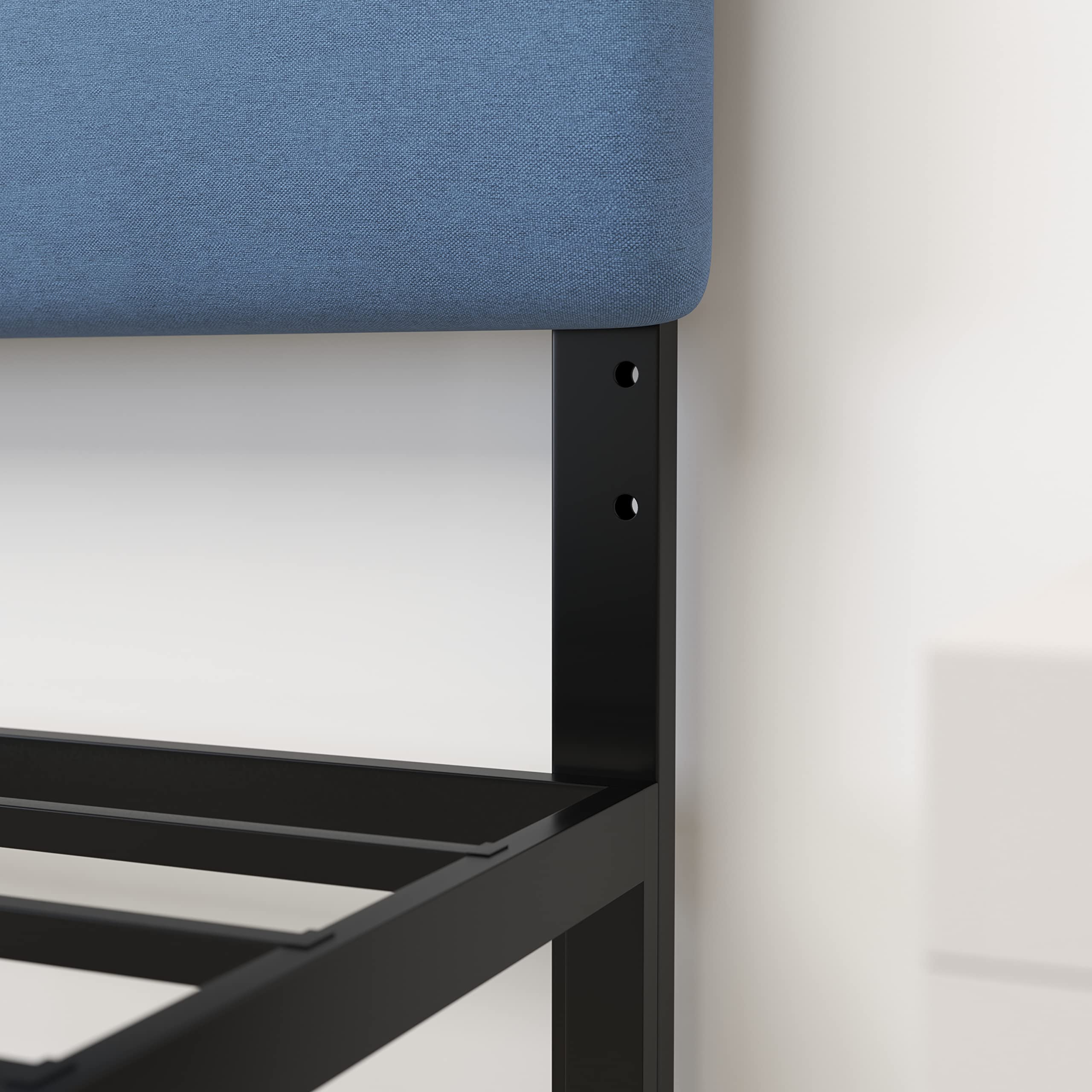 Merrick Lane Coppola Full Size Upholstered Headboard - Blue Button Tufted Fabric with Metal Adjustable Legs - Fits Standard Bed Frames - Perfect for Master Bedrooms & Guest Rooms