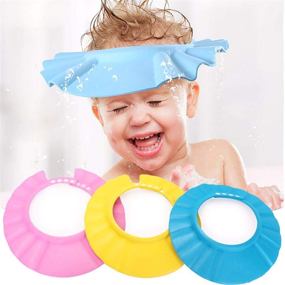 KHODIYAR Adjustable Baby Shower Cap - Soft Bathing Hair Wash Protector for Kids - Waterproof Eye & Ear Cover with Leaf Design - Multicolor (Perfect for Toddler Bath Time & Sensitive Skin Care)