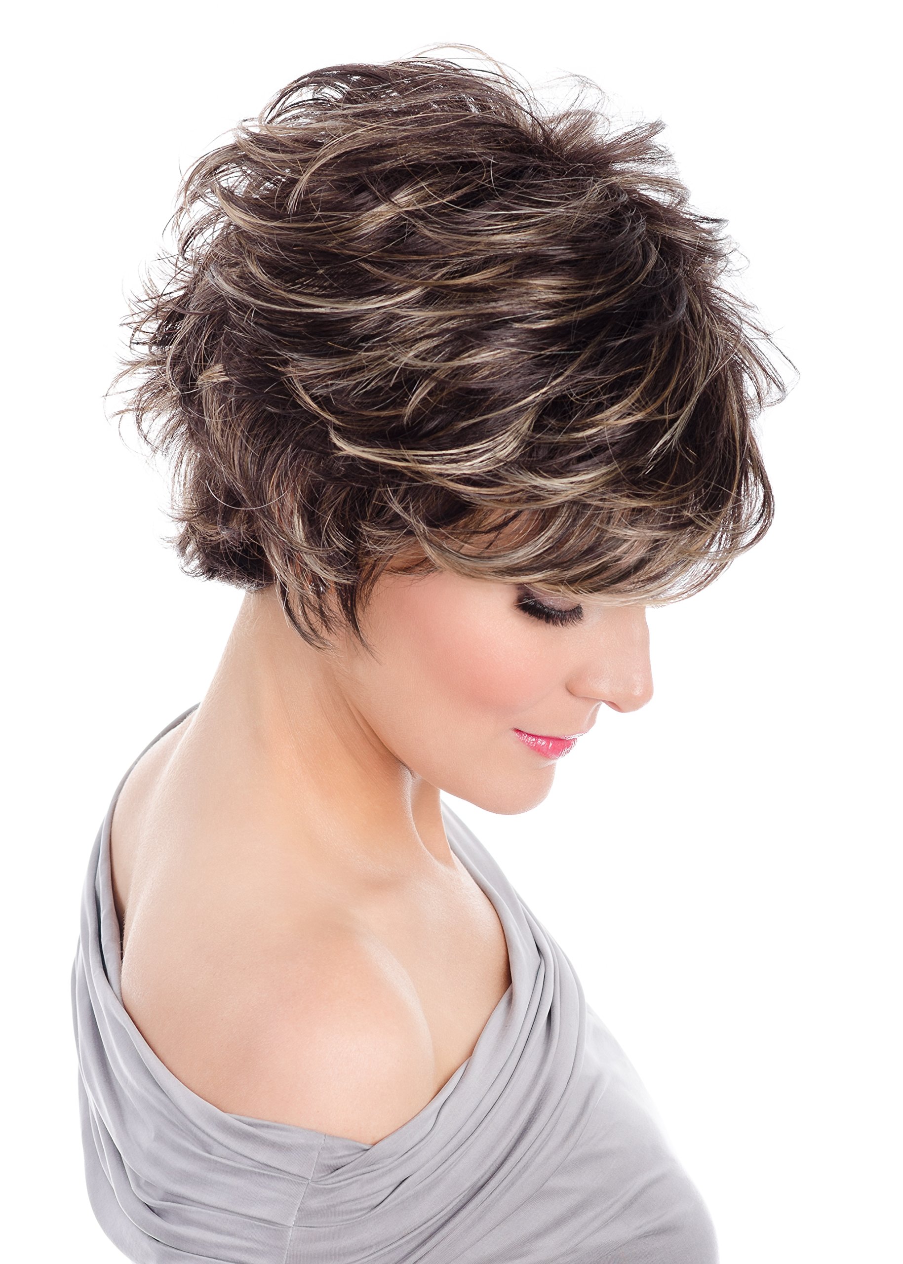 Kenzie Synthetic Wig for Women - Kahlua Medium Brown with 25% Gold Highlights | Heat Resistant & Natural Look | Perfect for Cosplay, Daily Wear & Special Occasions