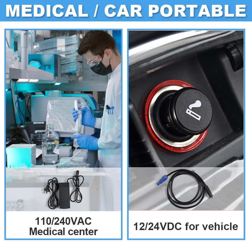 Portable Ultra-Low Temperature Freezer (-86°C to 18°C/-122.8°F to 64.4°F) for Lab Sample Storage | 12V-240V Compatible Cryogenic Freezer with 38LB Capacity | Ideal for Laboratory, Medical, and Research Sample Preservation