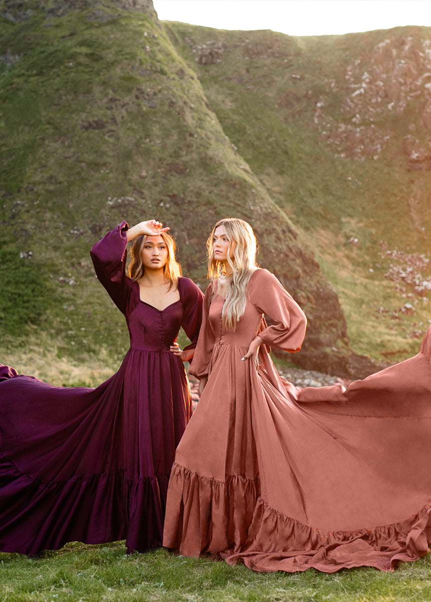 Lorna Impact Dress in Plum - Elegant Women's A-Line Dress for Parties, Weddings & Special Occasions