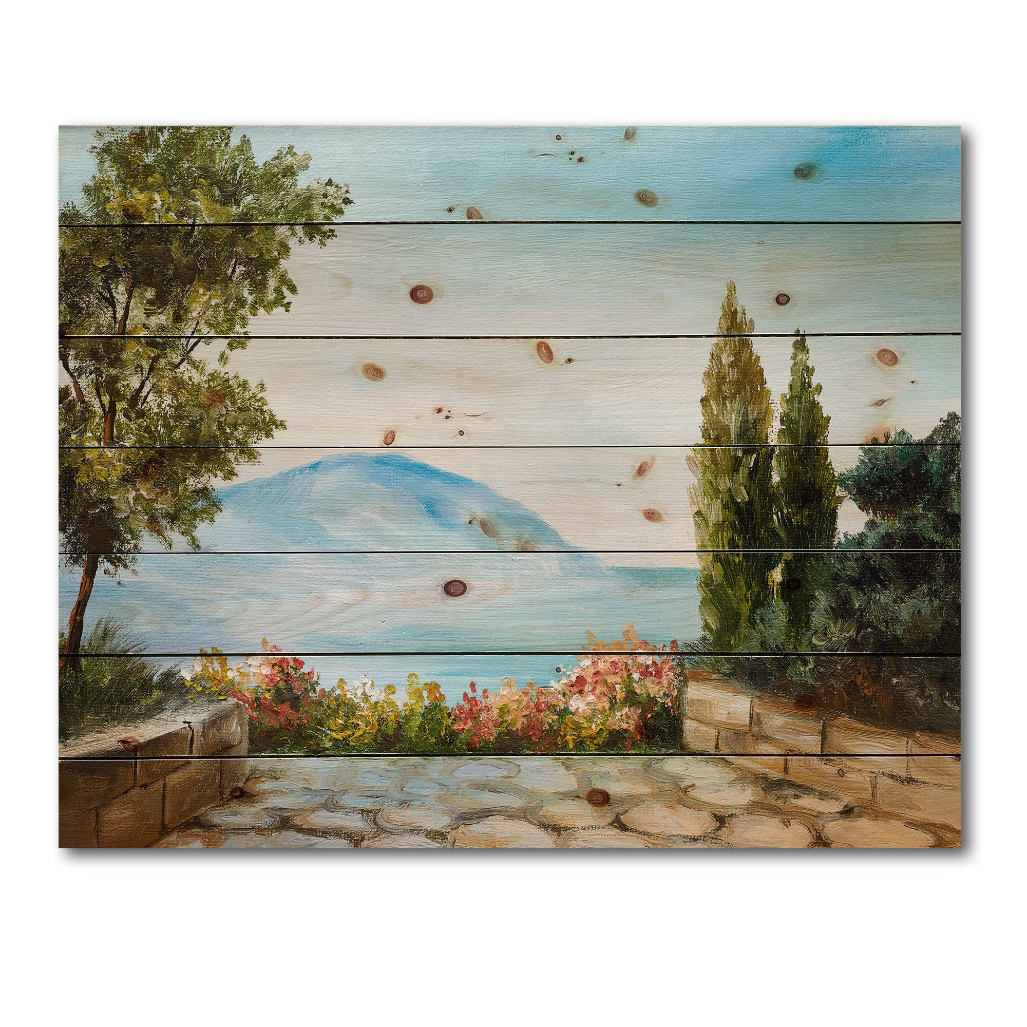 Coastal Wood Wall Art - Nautical Beach Decor, Blue Wooden Wall Panels Printed on Natural Pine, Large Sea-Themed Home Decoration | Perfect for Living Room, Bedroom & Beach House Decor