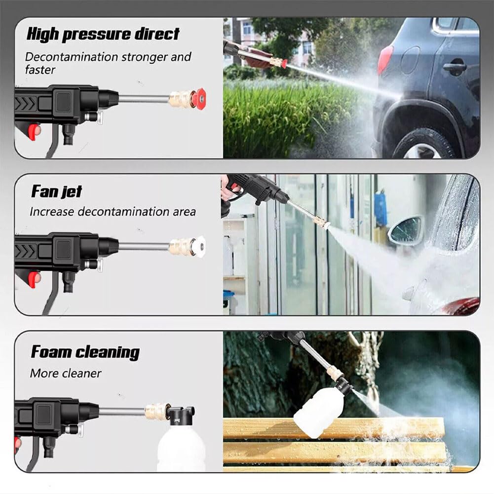 Ez-Jet Portable Hydrowasher Battery Operated - Wireless High Pressure Car Washer Sprayer Gun (1 Set) for Home, RV & Outdoor Cleaning - 1200PSI Water Pump for Cars, Patio & Garden