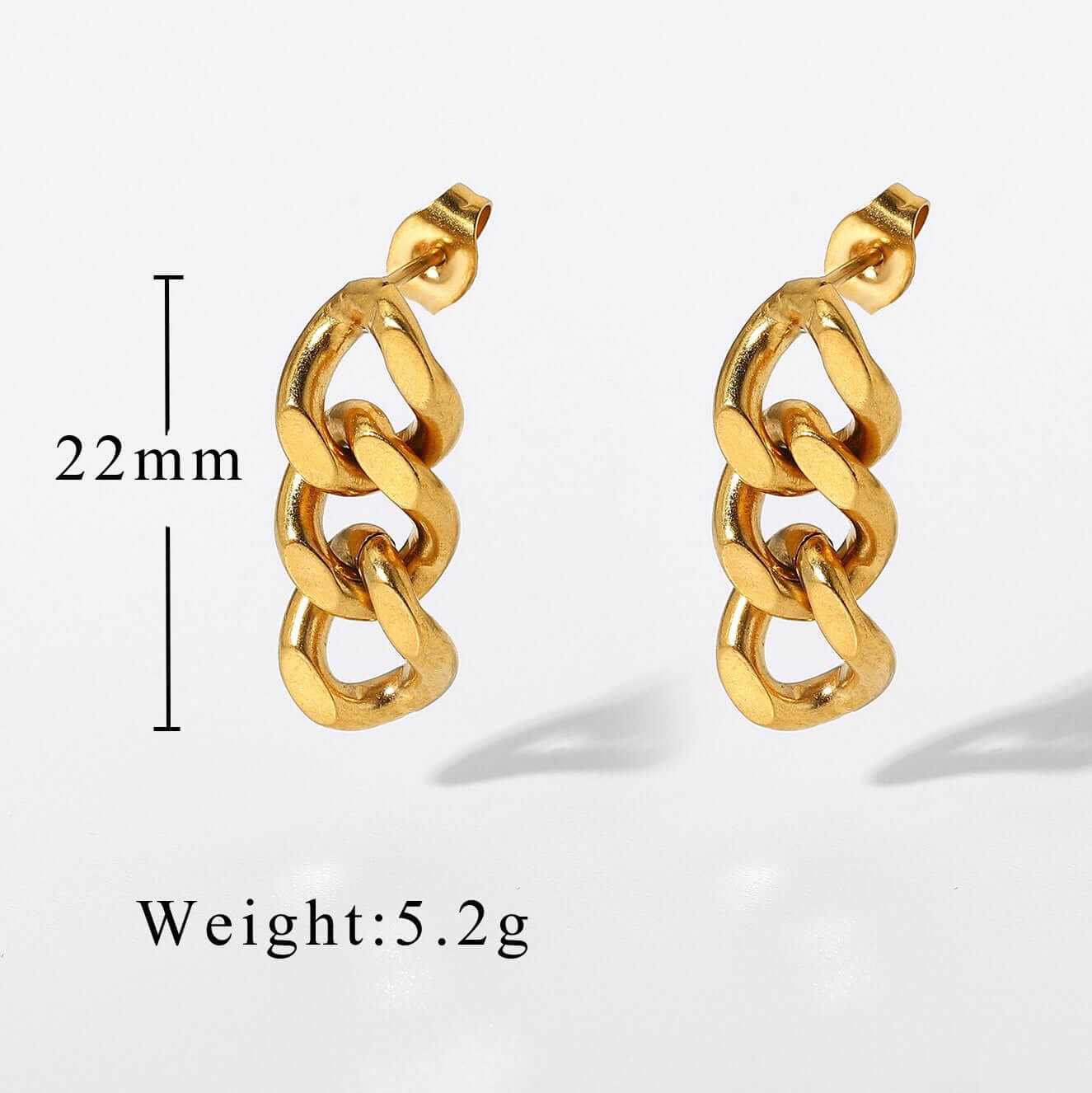 18K Gold Plated Minimalist Chain Drop Earrings for Women - Elegant Dangle Earrings for Party, Wedding & Everyday Wear | JDE684