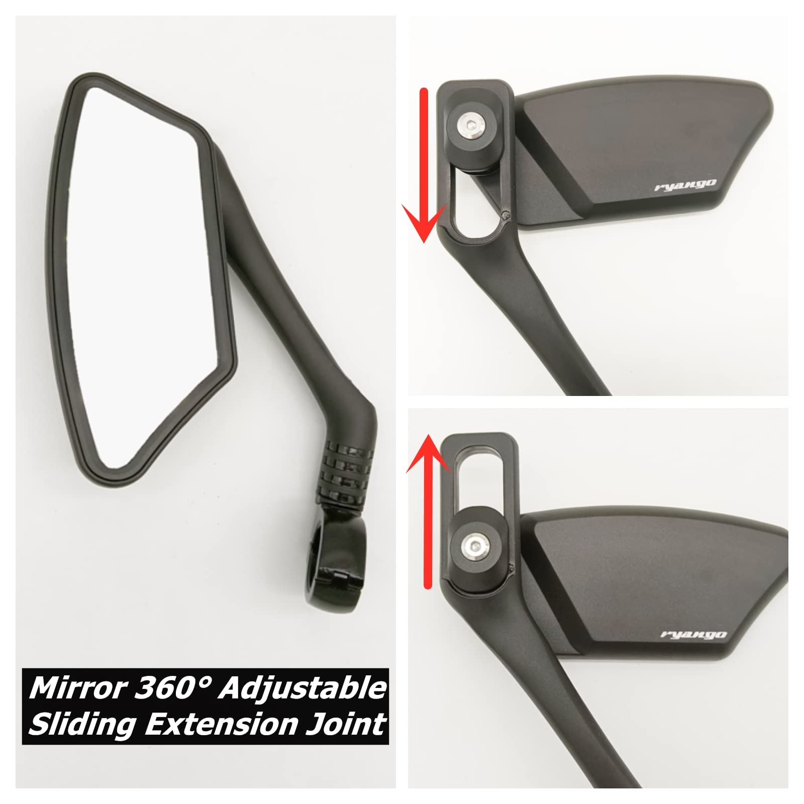 HD Bike Mirror - Large Stainless Steel Rearview Mirror with Flat Lens, Adjustable Handlebar Mount for E-Bike & Scooter (Left Side) | Perfect for Safe Cycling, Commuting & Urban Riding
