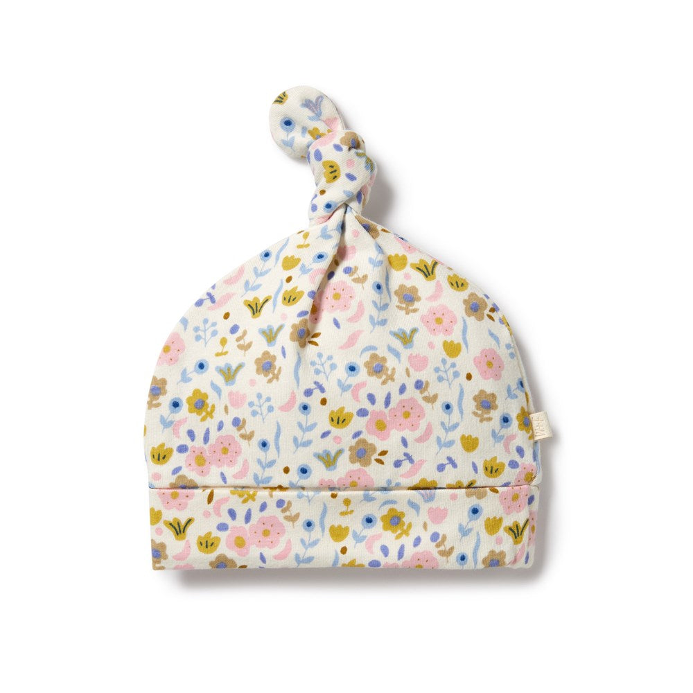 Ava Floral Organic Cotton Knot Hat for Women - Stylish Sun Hat for Beach, Garden & Outdoor Activities