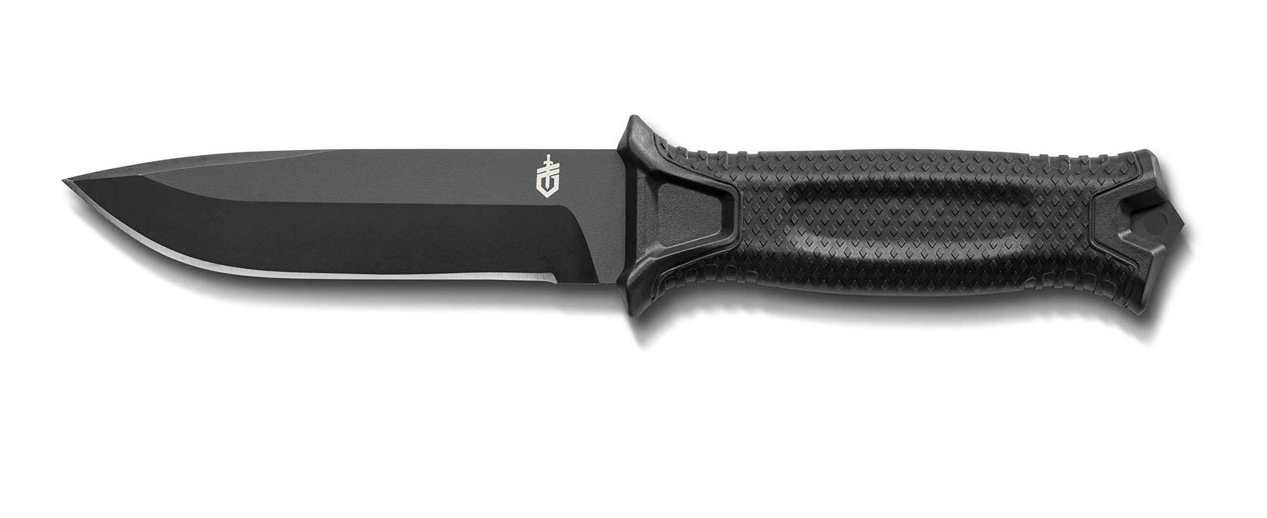 Gerber Gear Strongarm Fixed Blade Tactical Knife - Survival & Outdoor Knife with Sheath - Black Plain Edge for Camping, Hunting & Emergency Preparedness