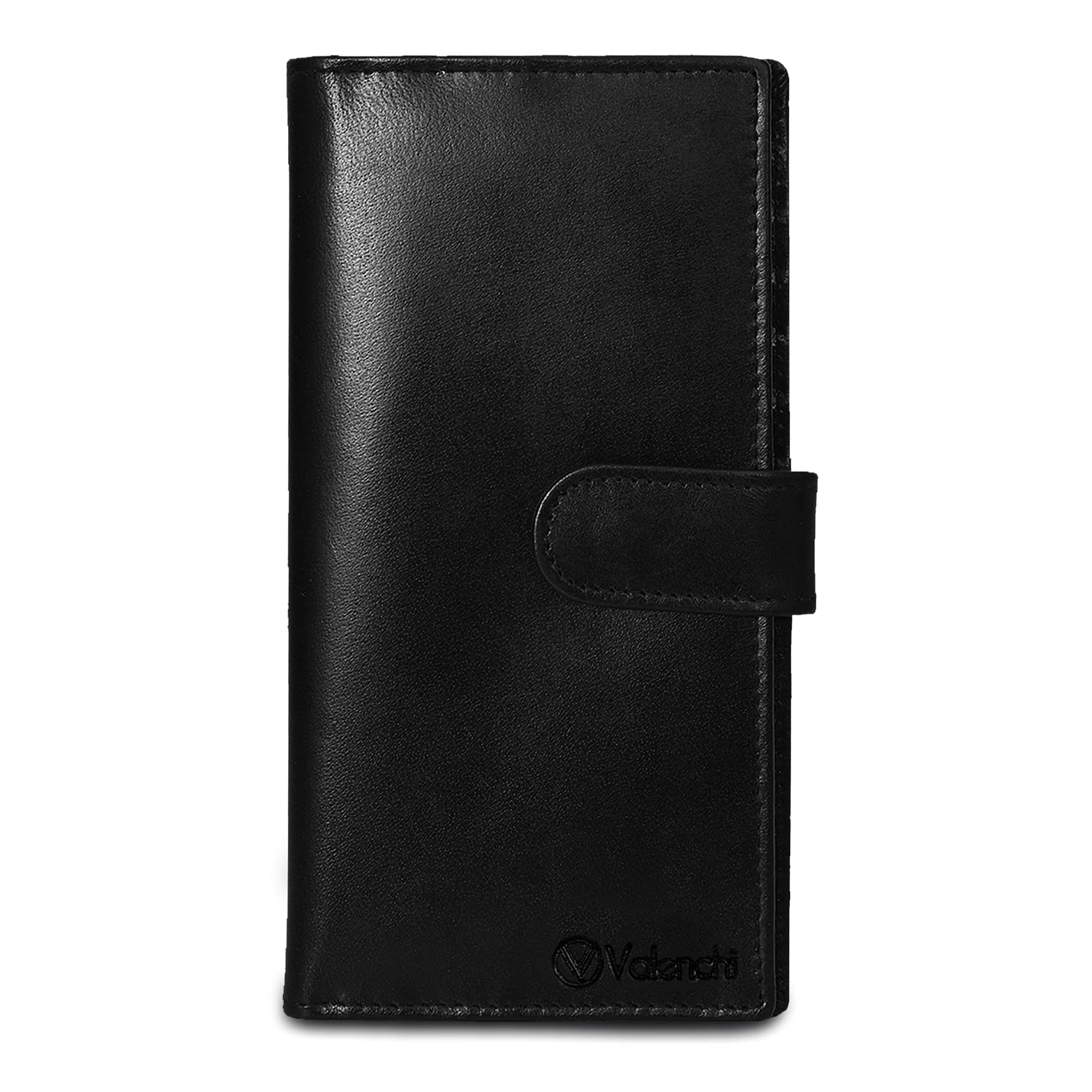 Premium RFID Blocking Leather Checkbook Cover for Men & Women - Slim Italian Leather Wallet with Pen Holder & Check Register - Protect Checks & Cards from Skimming - Ideal for Business, Travel & Everyday Use