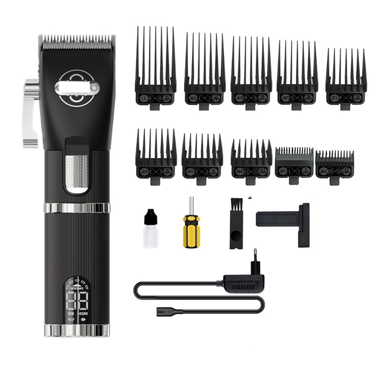 Professional COKUERA P800 Electric Hair Clipper Set - Barber Grade Hair Trimmer with Golden Carving Scissors & UK Plug (Gray) - Perfect for Home Haircuts, Salon Styling & Beard Grooming