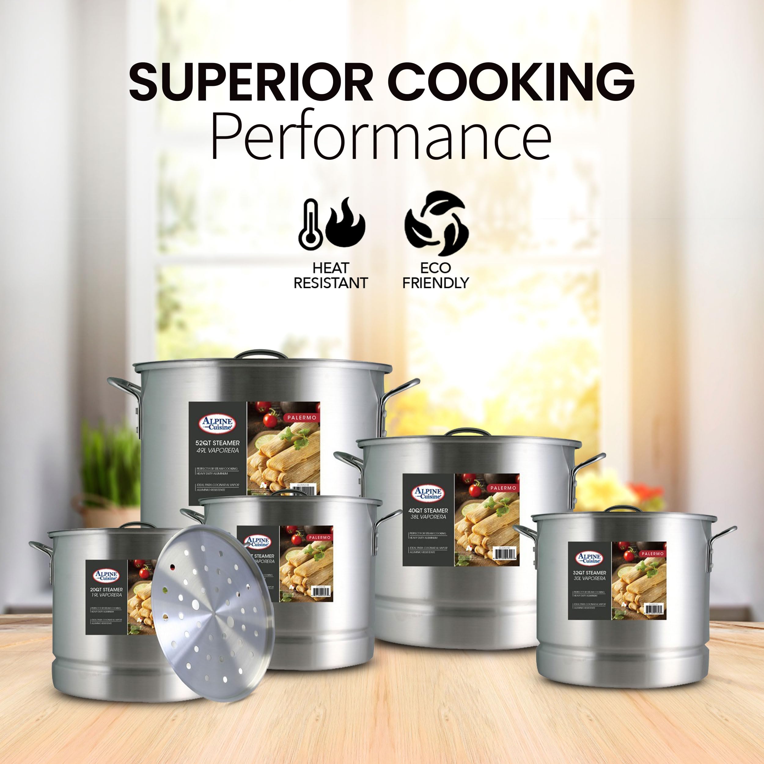 15-Piece Mexican Style Stock Pot Set - Aluminum Tamalera De Sopa Caldo with Lid & Steamer - Perfect for Cooking Tamales, Soups, and Stews