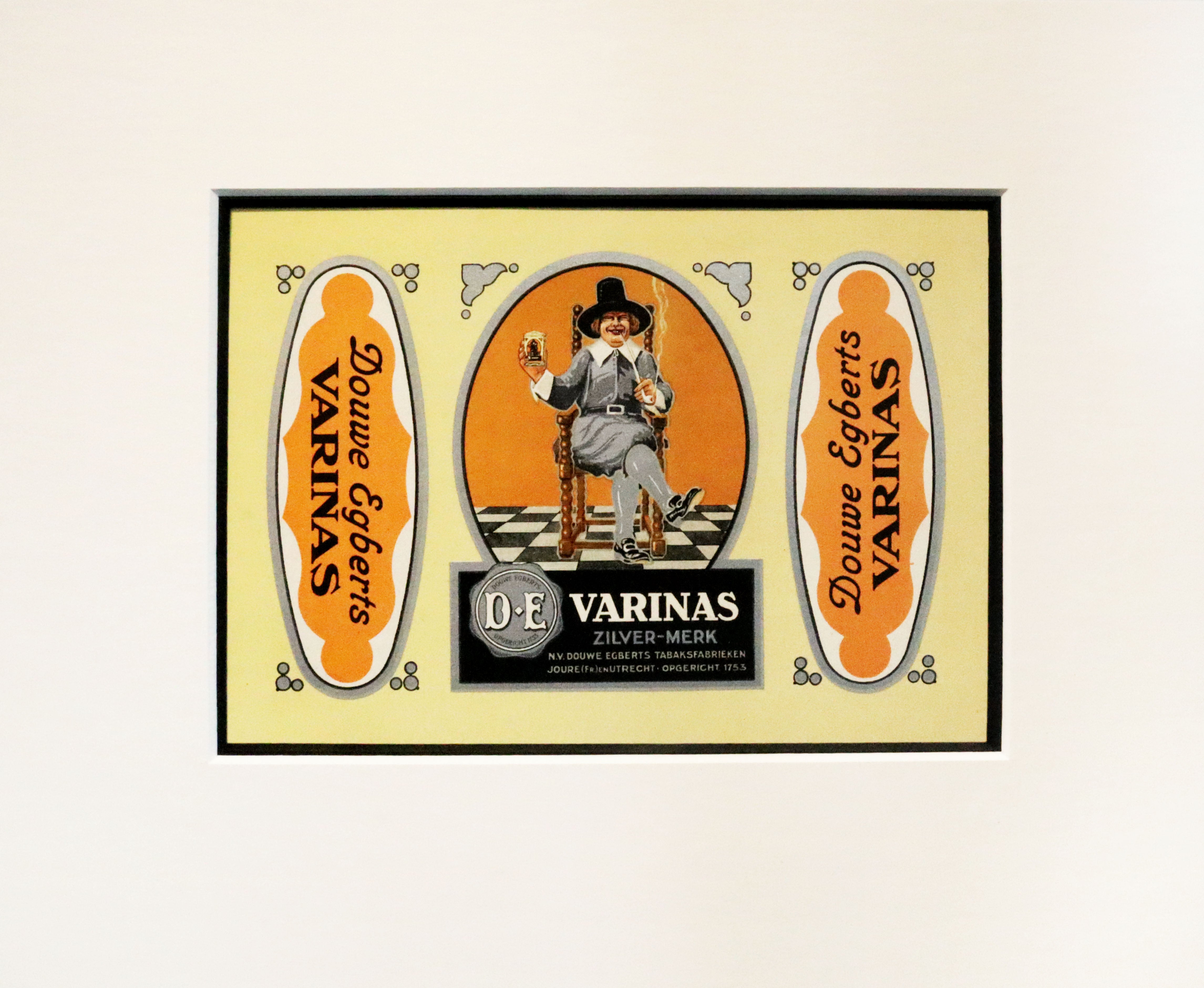 Vintage 1920 Dutch Advertisement Print - Varinas Zilver Merk & Douwe Egberts Varinas - Matted Retro Wall Art for Home, Office or Cafe Decor