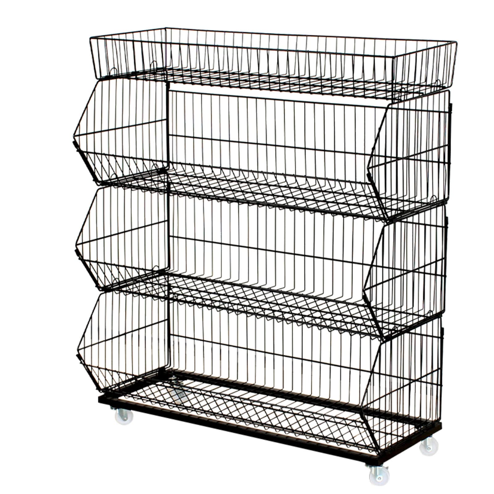 4-Tier Metal Display Rack for Convenience Store, Supermarket & Retail - Commercial Snack, Toy, Jewelry, Mask & Cosmetic Storage Shelf - Perfect for Bakery, Pharmacy and Boutique Product Organization