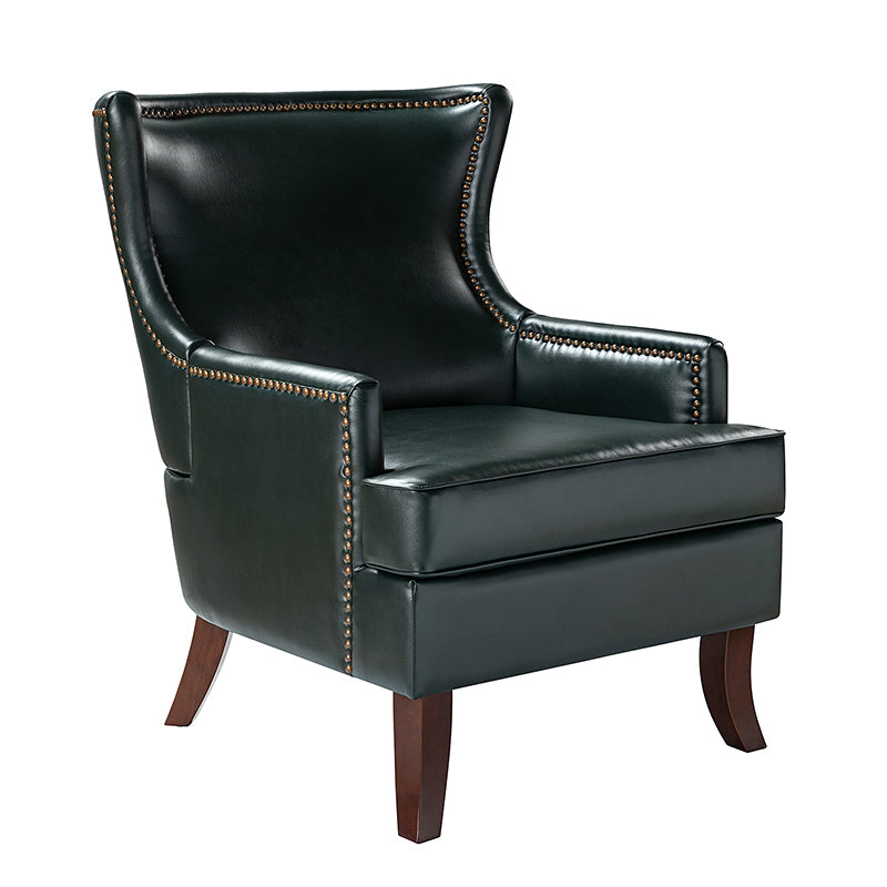 Mid Century Modern Vegan Leather Accent Armchair - Aurelia Stylish Lounge Chair for Living Room, Office & Reading Nook