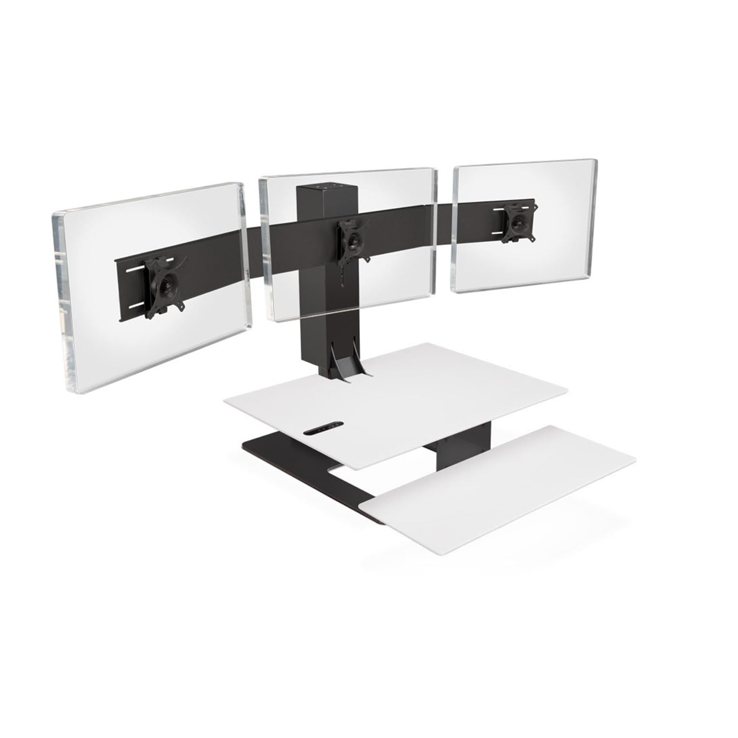 Uplift Desk - E7 Electric Standing Desk Converter with Black Base & White Eco Worksurface | Triple Monitor Setup | Home Office & Workspace Ergonomics | Adjustable Height for Productivity & Comfort