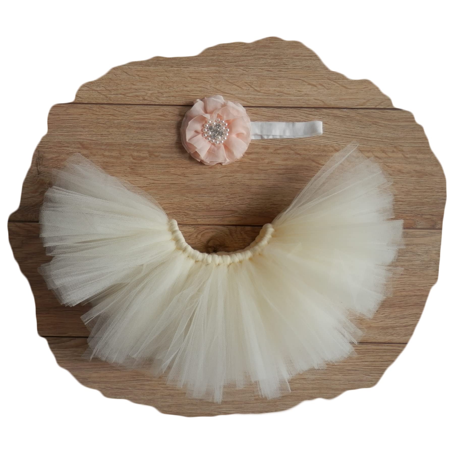 Newborn Baby Photography Props - Soft Tutu Skirt & Headband Set for Girls - Perfect for Newborn Photo Shoots, 1st Birthday, and Baby Shower Decorations