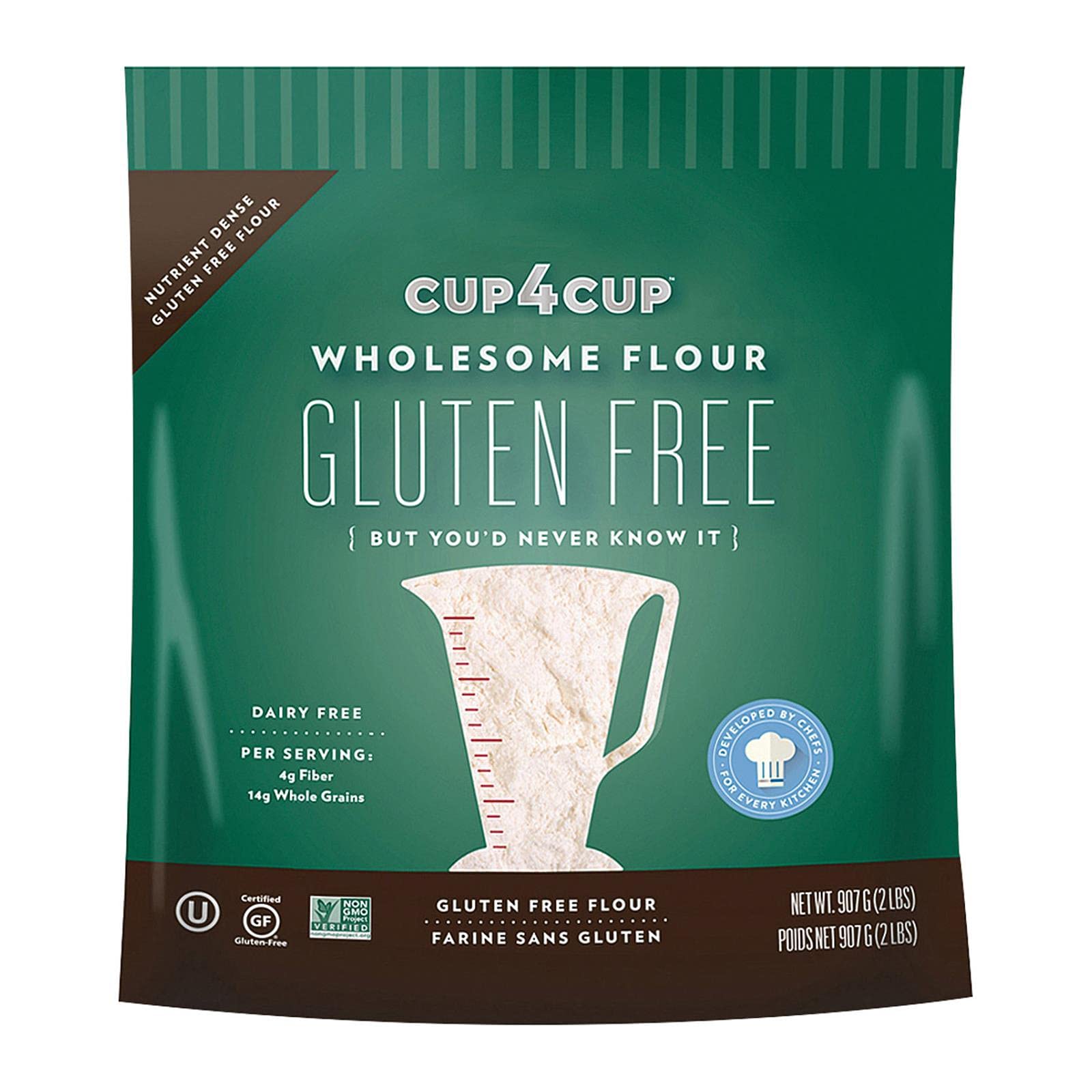 Cup4Cup Wholesome Flour Blend - Gluten Free Baking Flour, 2 Pound (Pack of 6) - Perfect for Cookies, Cakes & Bread - Ideal for Home Bakers & Professional Chefs
