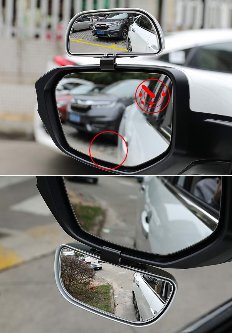 Universal Blind Spot Mirrors for Cars - Adjustable Wide Angle Rearview Mirror for Safe Driving & Parking Assistance (Black) | Perfect for Highway Merging, Parallel Parking & Enhanced Visibility