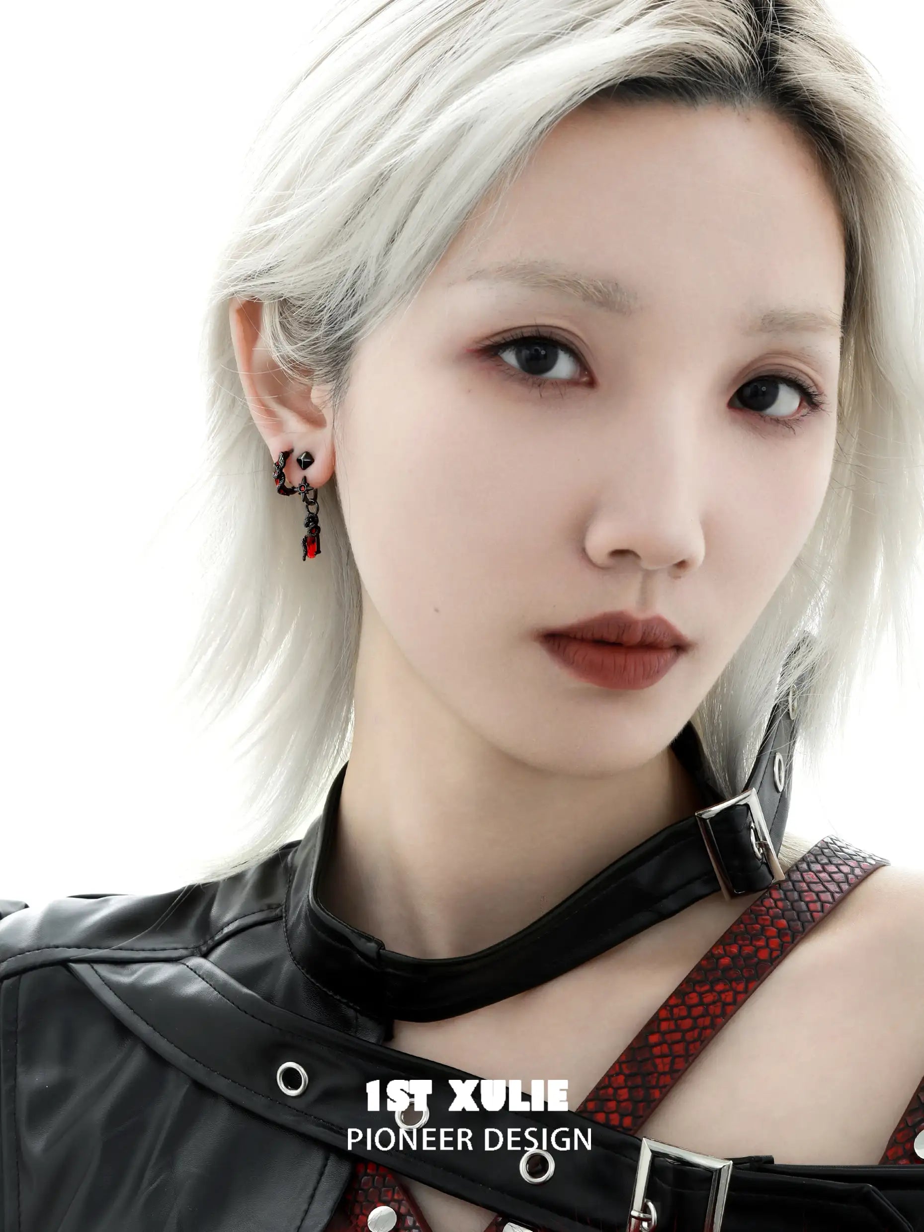 Forbidden Love S925 Sterling Silver Snake Red Crystal Stud Earrings for Women - Elegant Gothic Jewelry for Parties, Halloween & Unique Gifts