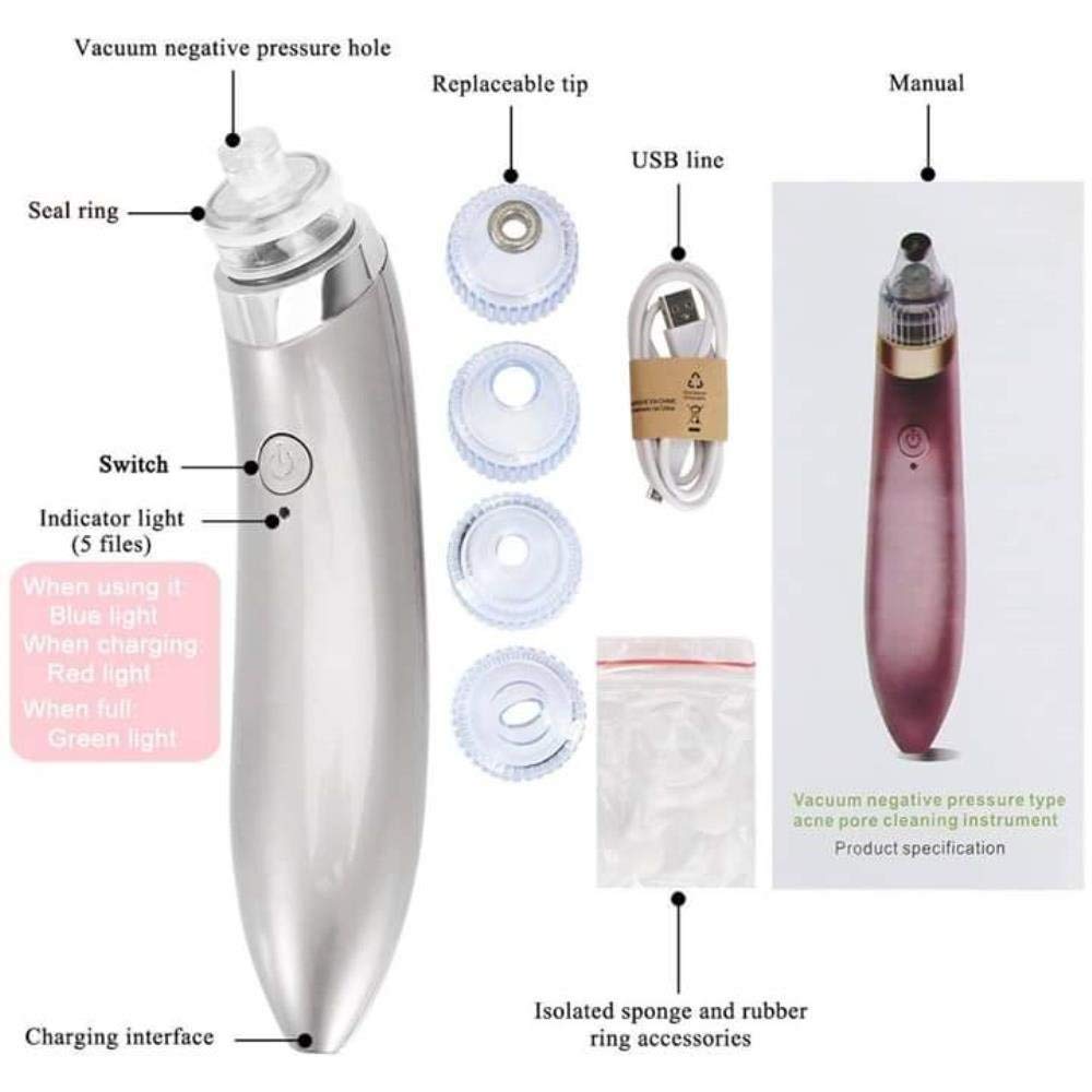 Tendula Professional Acne Pore Cleaner & Blackhead Remover Vacuum Kit - Facial Skin Care Tool for Pimple & Blemish Removal | Perfect for Daily Skincare Routine & Spa Treatments
