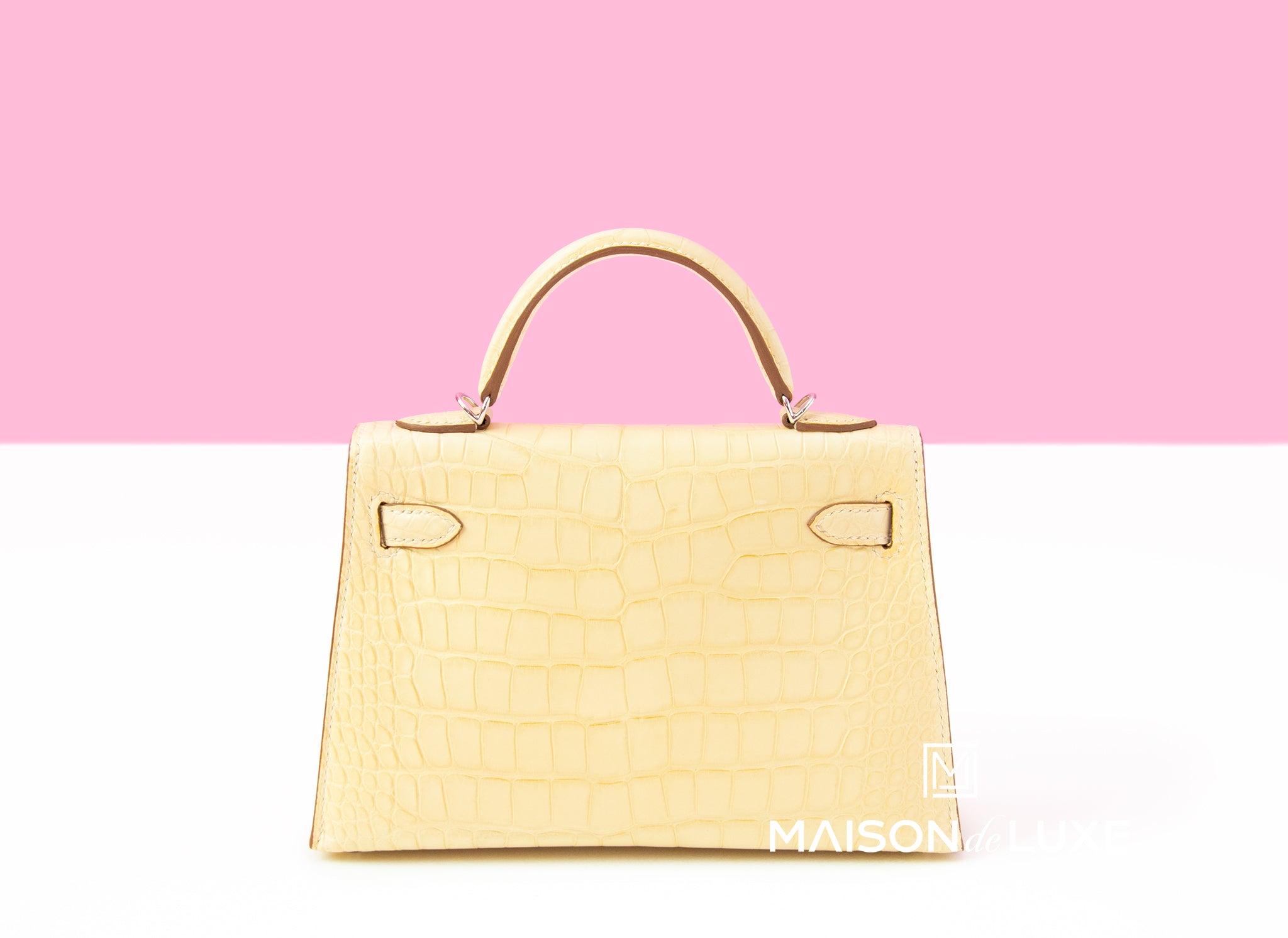 Hermes Mini Kelly II 20 Handbag in Vanille Matte Alligator Leather - Luxury Crossbody Bag for Women, Perfect for Evening Events & Special Occasions