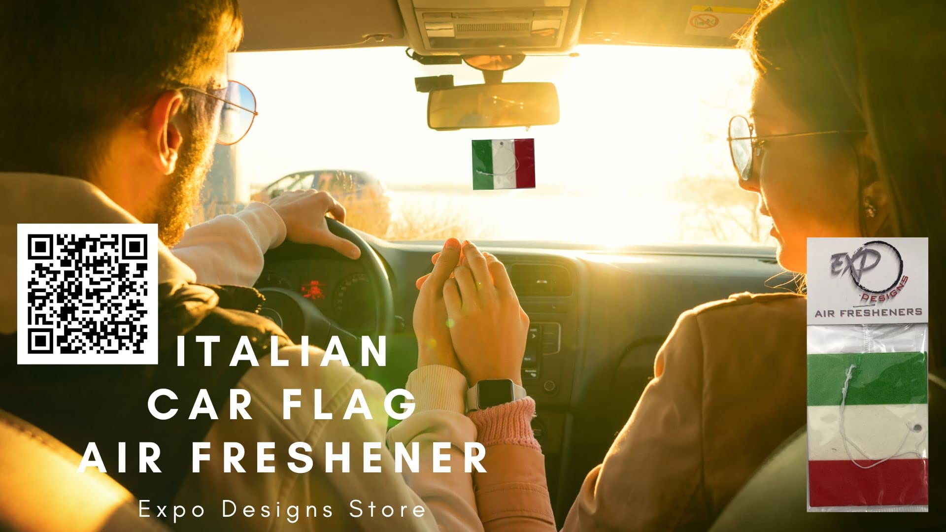 Italy Flag Car Air Freshener - Long Lasting Fragrance for Vehicles, Home & Office | Perfect for Italian Pride, Travel & Decor