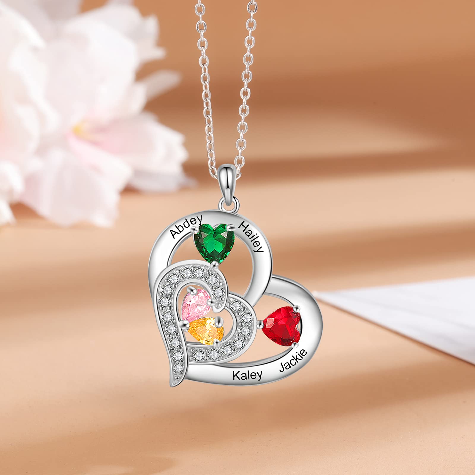 Personalized Birthstone Necklace for Women - Custom Name Mother's Jewelry Gift for Mom, Grandma, Wife & Daughter | Perfect for Mother's Day, Birthday & Anniversary Gifts
