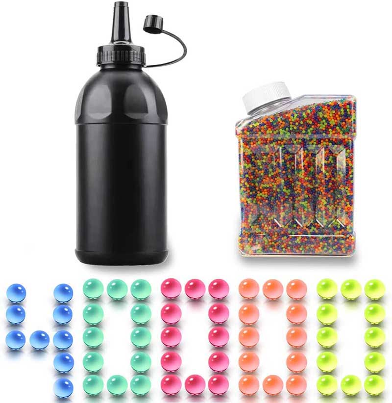 7-8mm 40,000pcs Water Beads for Gel Ball Blaster - Super Absorbent Non-Toxic Gel Balls for Outdoor Shooting Games, Kids Sensory Play & Stress Relief