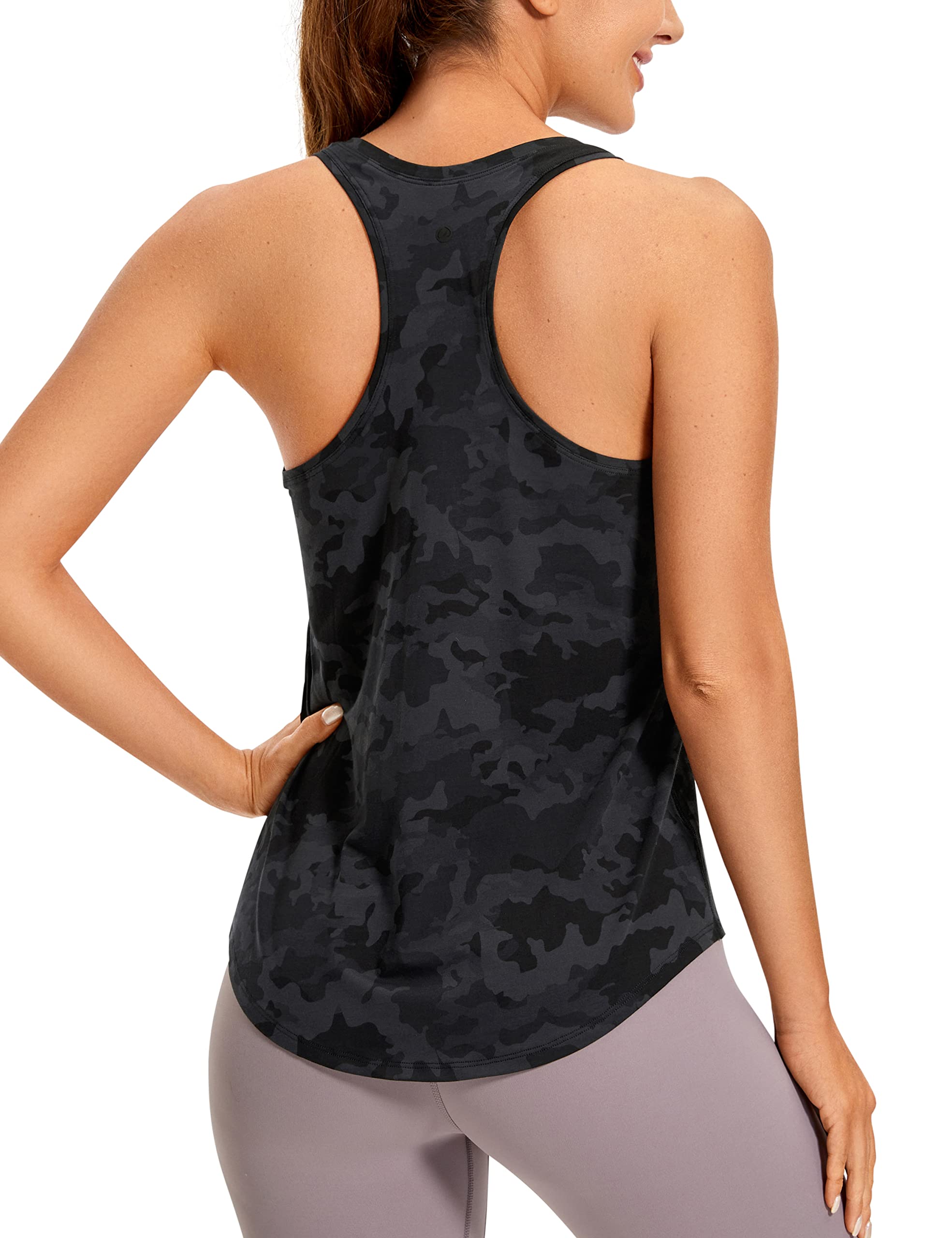 CRZ YOGA Women's Racerback Workout Tank Top - Soft Pima Cotton Athletic Yoga Shirt, Lightweight & Breathable for Gym, Running & Yoga