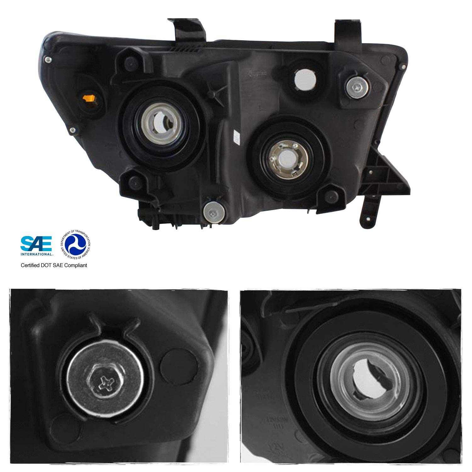 AKKON Black LED Headlights & Tail Lights for 2007-2013 Toyota Tundra - Direct Replacement Pair (Left+Right) - Upgrade Your Truck's Style & Night Visibility for Safer Driving