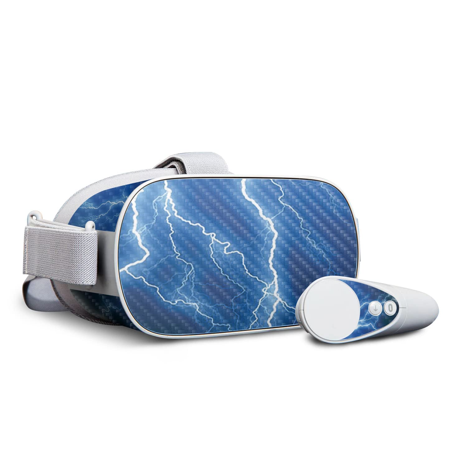 Premium Carbon Fiber Skin for Oculus Go - Lightning Storm Design | Protective & Durable Textured Cover | Easy to Apply & Remove | Made in USA | Perfect for Gaming, VR Experiences & Device Protection